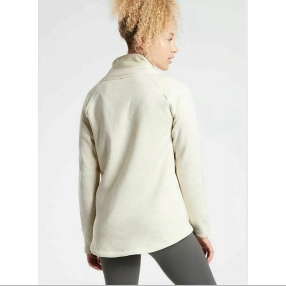 Athleta Oatmeal Kozy Karma Asym Pullover Sweatshirt - Picture 2 of 6